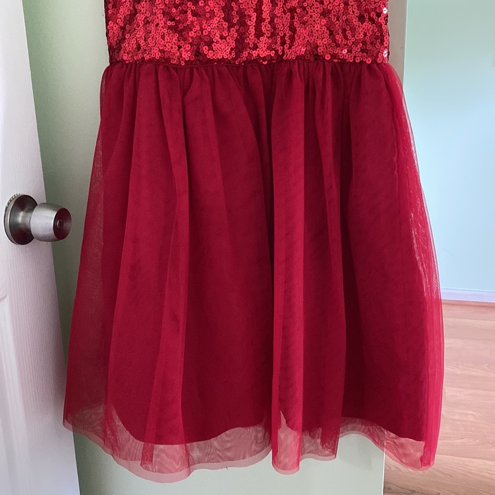 Girl’s Red Sequin Top Dress Sz XL (14-16) - Picture 3 of 5